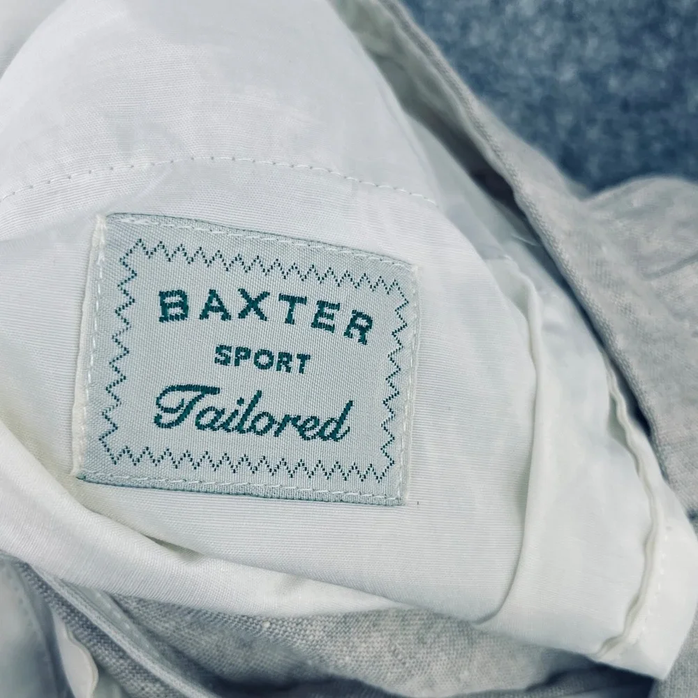 Baxter Sport Trousers Men 32x32 Brown 100% Linen Pleated Wide leg Fit 30x28 Pant